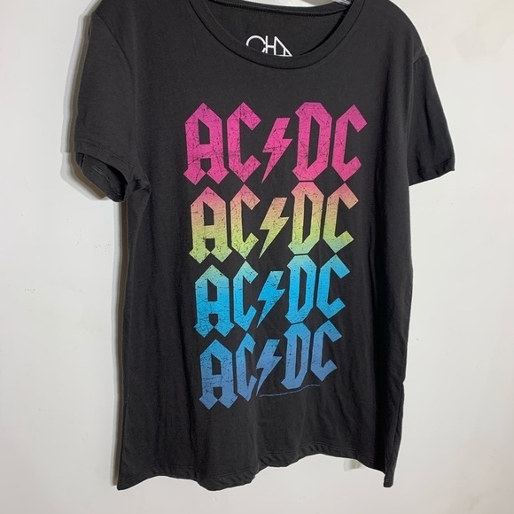 CHASER AC/DC Rainbow short sleeve T-shirt band graphic tee new w tags - Picture 3 of 5